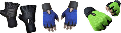 

Cp Bigbasket Netted with Wrist Support Gym & Fitness Gloves (Free Size, Black, Blue, Green)