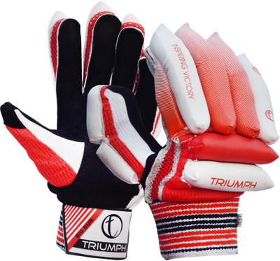 Triumph Big Gun Batting Gloves (Youth, White, Red), Red;white