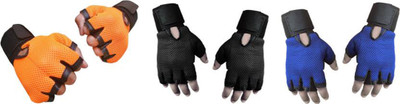 

Cp Bigbasket Netted with Wrist Support Gym & Fitness Gloves (, Orange, Black, Blue, Black;blue;orange