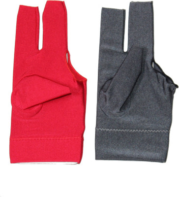 

Billiedge Combo of Red And Grey Nail Cut Billiard Gloves (, Multicolor