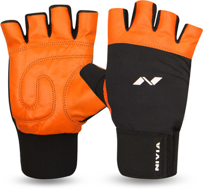 

Nivia Leather with Wrist Band Gym & Fitness Gloves (, Multicolor