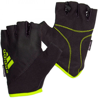 

ADIDAS Short Fingered Gloves Gym & Fitness Gloves (S, Black, Yellow)