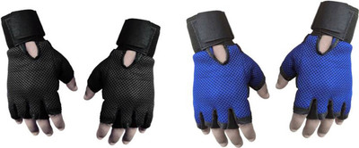 

Cp Bigbasket Netted with Wrist Support Gym & Fitness Gloves (, Black, Blue