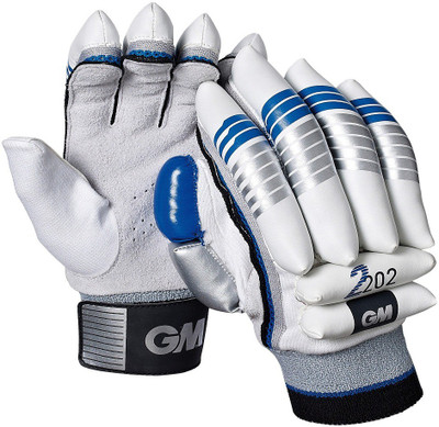 GM 202 Batting Gloves (Men, White, Blue), Blue;white