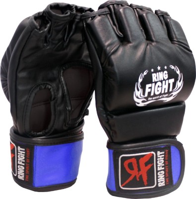 Ring Fight MMA UFC Open Finger Grappling Gloves Boxing Gloves(Black, Blue)