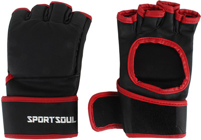 

SportSoul MMA Open Palm Gym & Fitness Gloves (L, Black, Red)