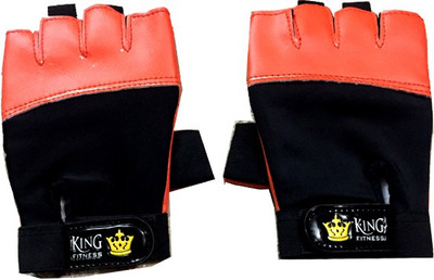 

KING FITNESS PRO SERIES CROSS FIT WEIGHTLIFTING Gym & Fitness Gloves (, Black, Black;orange