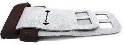 

The SweatShop Gymnastic Hand Grips - Soft Textured Leather,velcro closure Gym & Fitness Gloves (L, Grey)