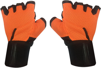 

Cp Bigbasket Netted with Wrist Support Gym & Fitness Gloves (, Orange, Black, Black;orange