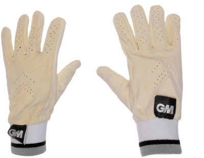 GM Full Chamios Leather Batting Gloves (Men, White, Grey), Grey;white