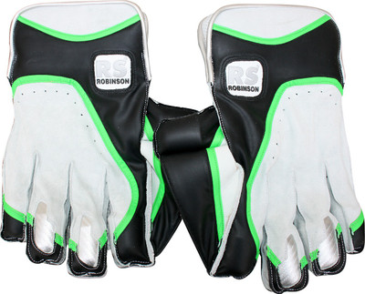 

RS Robinson Limited Edition Wicket Keeping Gloves (Men, White, Green), Green;white