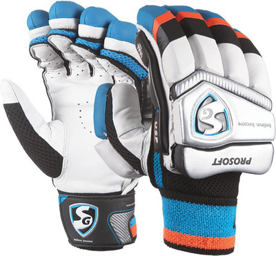 

SG Prosoft Batting Gloves (Men, White, Blue), Multicolor