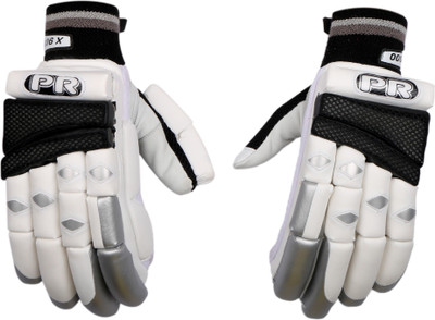 

PR ARGBG03 Batting Gloves (M, White, Silver, Black), Black;silver;white