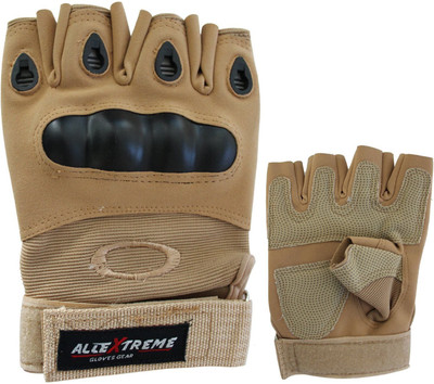 

AllExtreme Half Finger Bike Bicycle Cycling Riding Gloves (L, Brown)