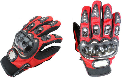 Pa PRO-BIKERZ-RED-ATT-(FULL-FINGERED)-XXL-Q8244 Riding Gloves(Red)