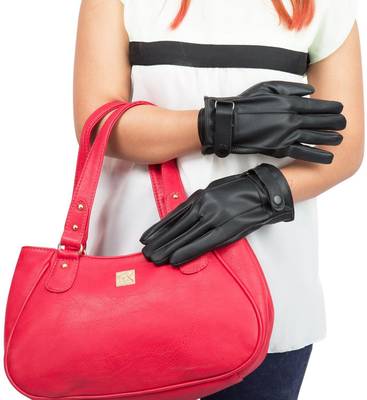 AllExtreme Unisex Winter Gloves Thick Faux Leather Driving Glove ...