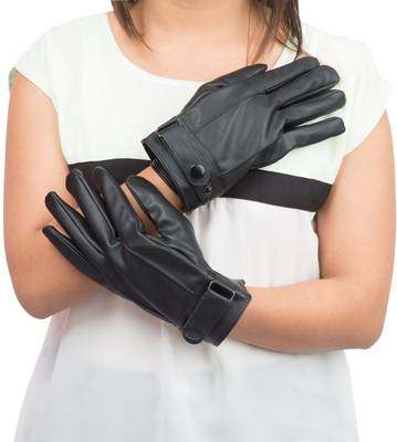 AllExtreme Unisex Winter Gloves Thick Faux Leather Driving Glove ...