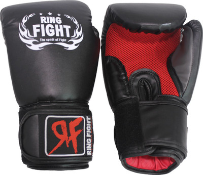 

Ring Fight Muay Thai Boxing Gloves (M, Black, Red)