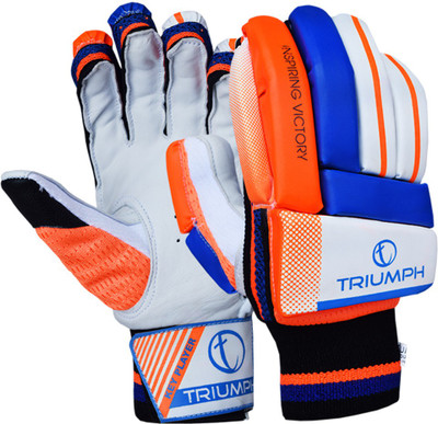 

Triumph Key Player Batting Gloves (Men, White, Orange, Blue), Blue;orange;white