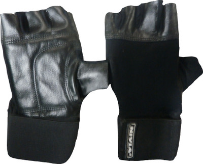

Nivia Leather Gym & Fitness Gloves (, Black