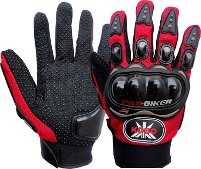 

Kobo Pro Biker Motor Cycle / Bike Hand Protector Full Finger (Imported) Driving Gloves (, Red