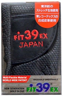

Fit39 EX Golf Gloves (L, Black, Red)