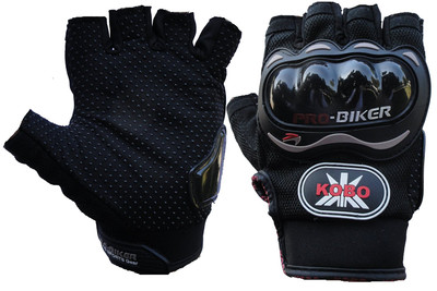 

Kobo Pro Biker Motor Cycle / Bike Hand Protector Driving Gloves (L, Black)