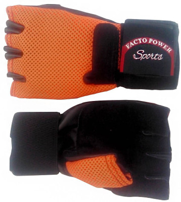 

FACTO POWER (FINGER CUT DESIGN) - (Model : 1441) Gym & Fitness Gloves (Free Size, Orange)