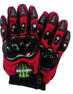 

Monster Full Finger Driving Gloves(Red, Black, Black;red
