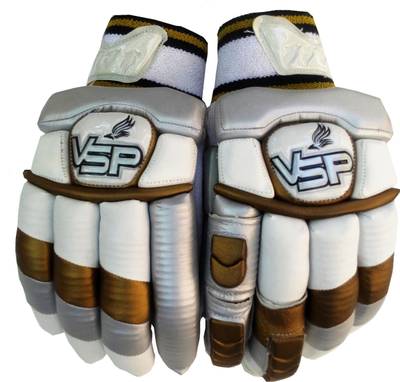 VSP LE Batting Gloves (Men, White, Gold)