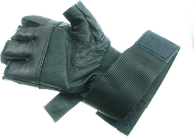 

HE Retail Genuine Leather Gym & Fitness Gloves (Free Size, Black)