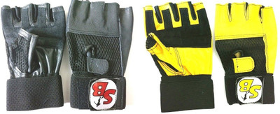 SB SB Gym Gym & Fitness Gloves (L, Yellow, Black), Black;yellow