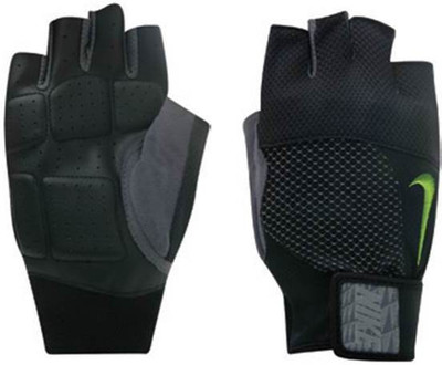

Nike NIKE MEN'S LOCK DOWN TRAINING GLOVES Gym & Fitness Gloves (M, Black, Green), Black/volt