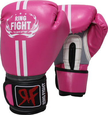 

Ring Fight Pro Boxing Gloves (L, Pink), Grey;pink