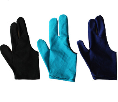 

Billiedge Combo of Black Blue & Sky Blue (pack of 3) Billiard Gloves (Free Size, Black, Blue), Black;blue;light blue