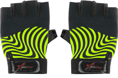 

Tenstar TS409_FitnessGloves_GreenStripes. Gym & Fitness Gloves (Men, Black, Green)