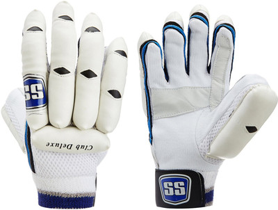

SS Club Deluxe Batting Gloves (Men, White, Blue), Blue;white