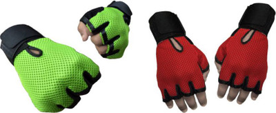 

Cp Bigbasket Netted with Wrist Support Gym & Fitness Gloves (Free Size, Green, Red)
