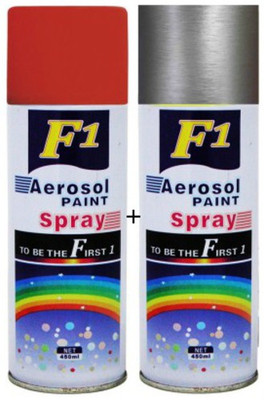 

F1 PREMIUM RED & SILVER Spray Paint 900 ml(Pack of 2)