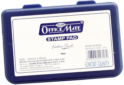 

Soni Officemate series 500 Impressions plastic Stamp Pad(Set Of 5, Blue)