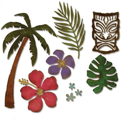 

SIZZIX Thinlits Die Set 8PK - Tropical 661207 Tropical Stencil(Pack of 8, Tropical)
