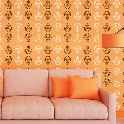 Arhat Stencils DAMASK ASR-E109 GLOSSY DAMASK PVC (Wall Décor & Art) Stencil(Pack of 1, DAMASK)
