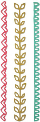 

SIZZIX Thinlits Die Set 3PK - Happy Trims 660868 décor Stencil(Pack of 3, décor)