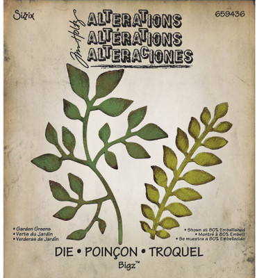 

Sizzix Bigz Die by Tim Holtz, Garden Greens 659436 leaves Stencil(Pack of 1, Garden Greens)