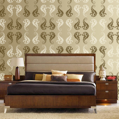 Arhat Stencils DAMASK ASR-E91 GLOSSY DAMASK PVC (Wall Décor & Art) Stencil(Pack of 1, DAMASK)