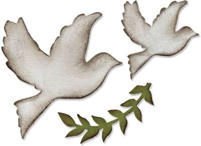 

SIZZIX Bigz Die - Enchanted Doves 661607 doves Stencil(Pack of 1, animal)