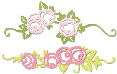 

SIZZIX Thinlits Die Set 2PK - Rose Border 660746 rose border Stencil(Pack of 2, Flower)