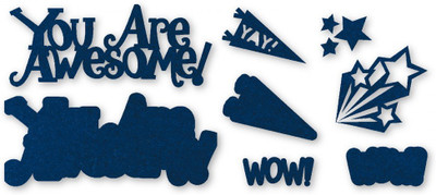 

SIZZIX Thinlits Die Set 8PK - You Are Awesome 3-D Drop-ins Sentiment 661130 Sentiment Stencil(Pack of 8, Sentiment)
