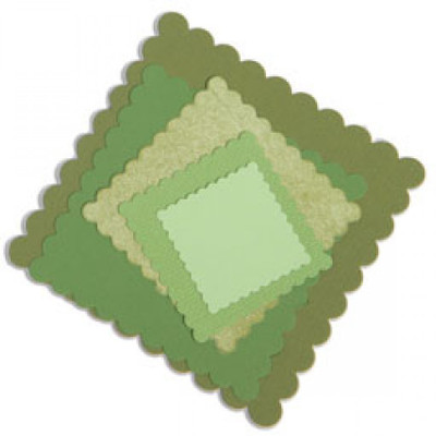

SIZZIX Framelits Die Set 6PK - Squares, Scallop 657566 squares Stencil(Pack of 6, geometric)