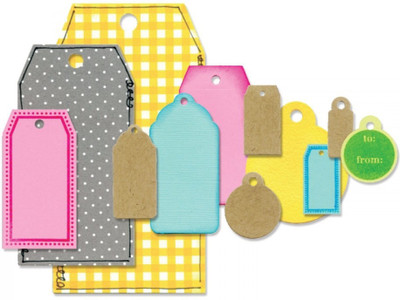 

SIZZIX Framelits Die Set 9PK w/Stamps - Tags 659650 Tags Stencil(Pack of 9, Tags)